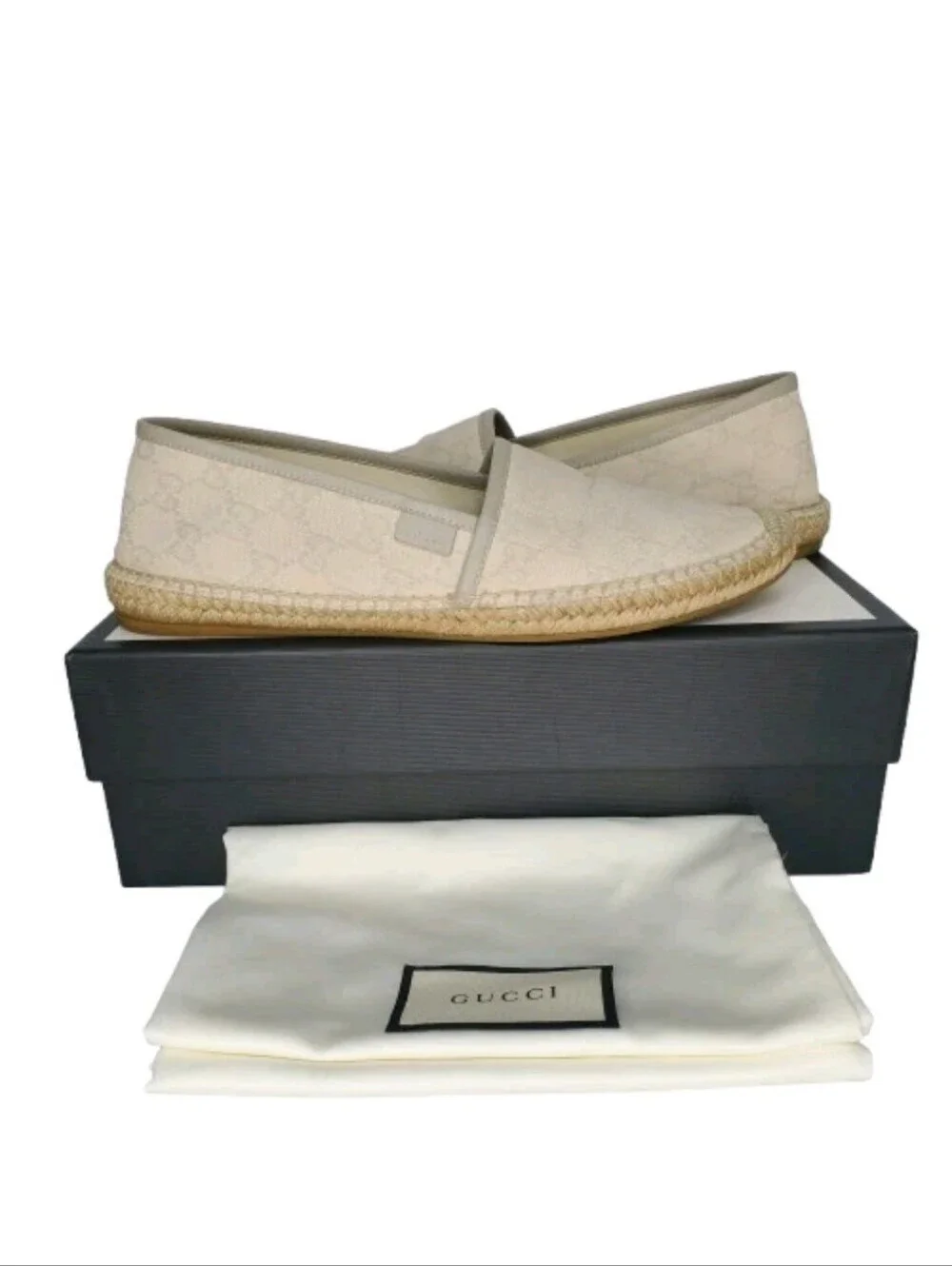 Gucci GG Monogram Canvas Slip-On Espadrille Flats